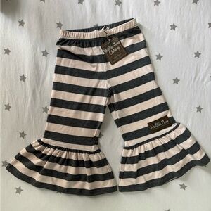Matilda Jane Gray and Cream Striped Ruffle Pants